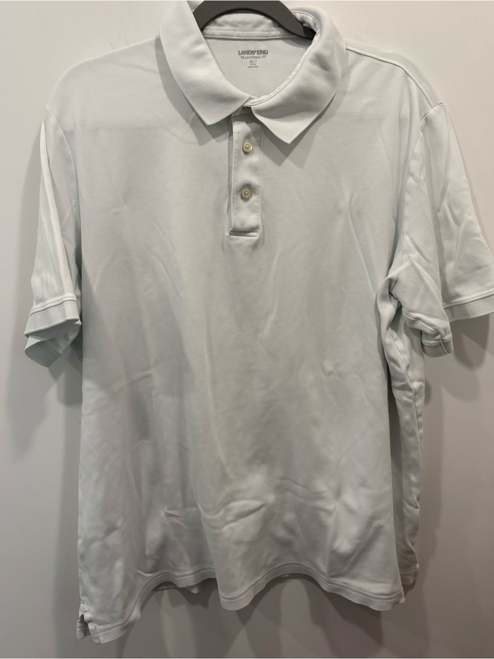 Lands' End Men's White Polo Shirt
